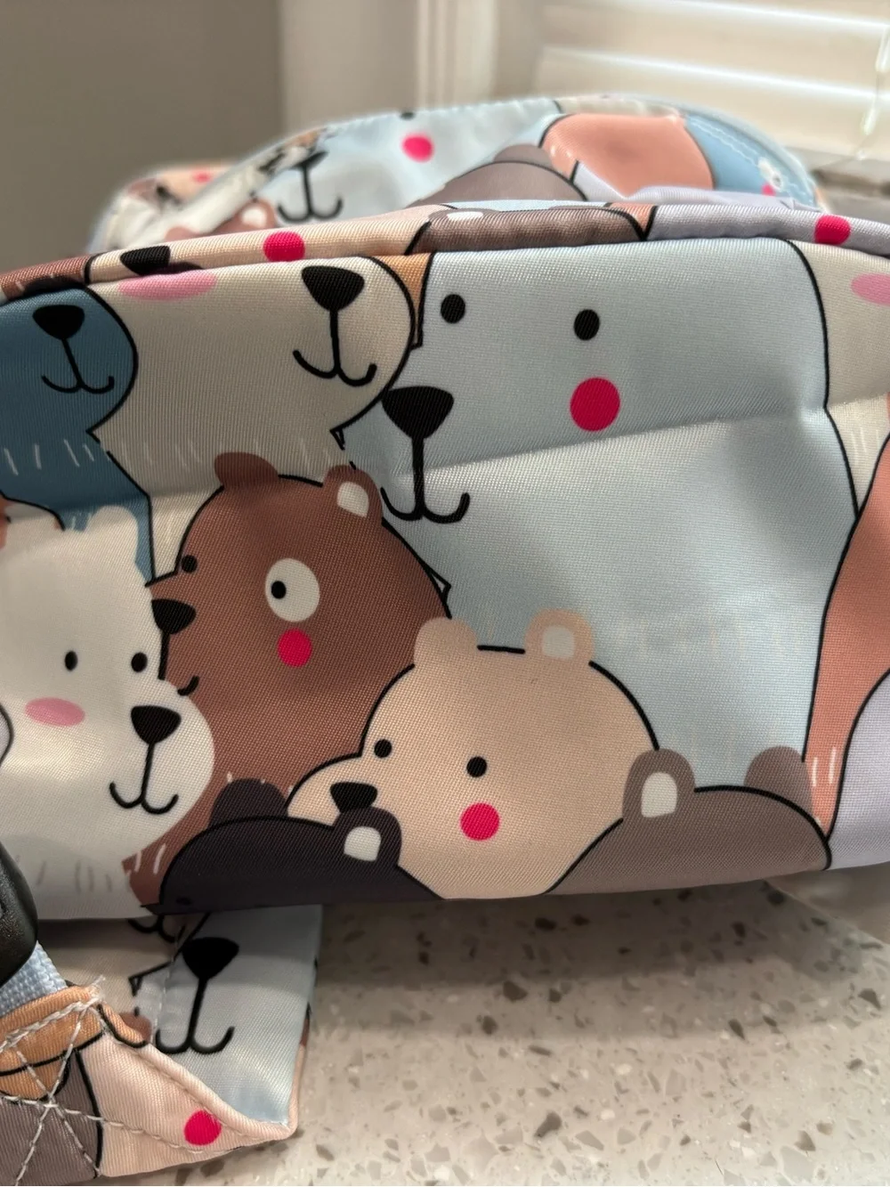NWT COTS Kids Bear Print Mini Backpack in Pastel Blues & Neutrals